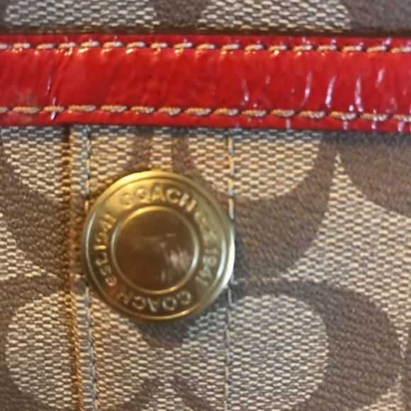 AUTHENTIC COACH SIGNATURE HERITAGE STRIPE TOTE‼️‼️ - Picture 7 of 8